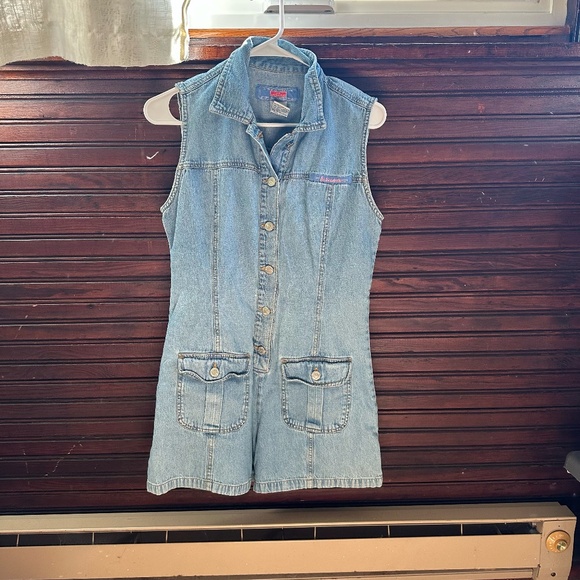 No Boundaries Denim Romper - Picture 1 of 4